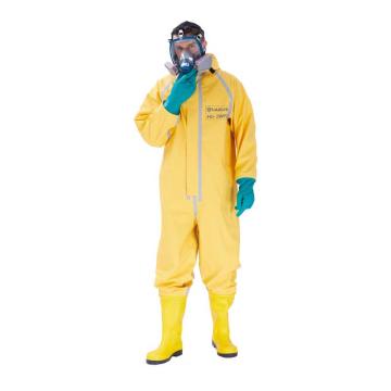 海固 国标2级防化服PVC轻型2级外置半封闭防化服，黄色 HG-2WP-XL