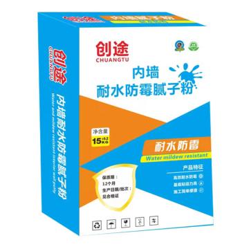 创途 内墙耐水防霉腻子粉，白色 内墙耐水防霉腻子，15KG/包