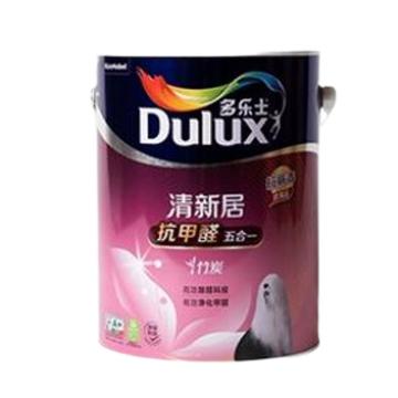 dulux 清新居竹炭抗甲醛净味五合一内墙乳胶漆 抗甲醛净味五合一内墙，白色，18L/桶