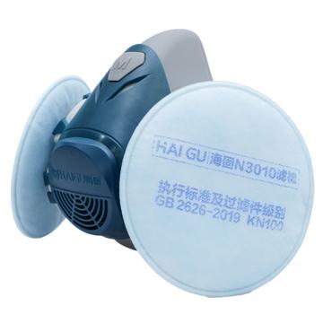 海固 HG-600半面罩防尘套装宝蓝灰硅胶/卡扣，KN100滤棉 HG-600+N3010滤棉