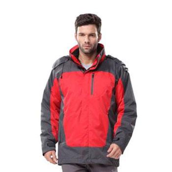安大叔 防寒服高级防水提花涂层布 B300(红拼灰）-XXXL