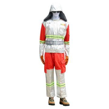 成楷科技 分体森林防火服 消防战斗服 可重复使用防护服套装5件套橙色+银色 CKB-SFLB01-3XL
