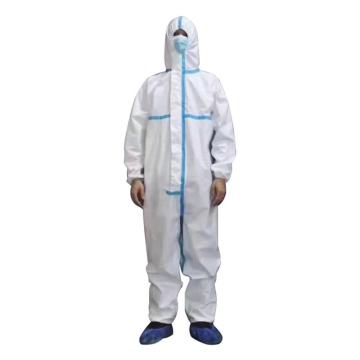 耐呗斯 蓝色胶条款连体防护服PP+PE透气膜 NBS4301T，XL