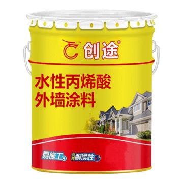 创途 N707水性丙烯酸外墙涂料，白色 N707水性丙烯酸外墙涂料,RAL9016，20KG/桶