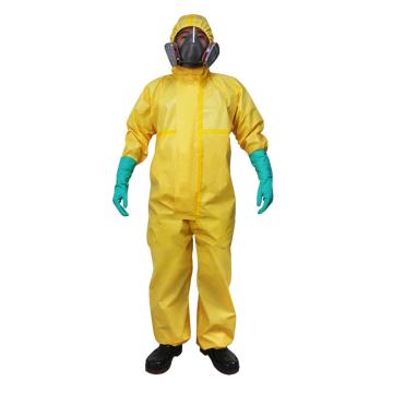 康特卫 耐酸碱化学防护服黄色 CP4防化服-L