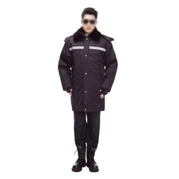 多盾 冬季加长款保安棉服 反光条款，定制LOGO，190