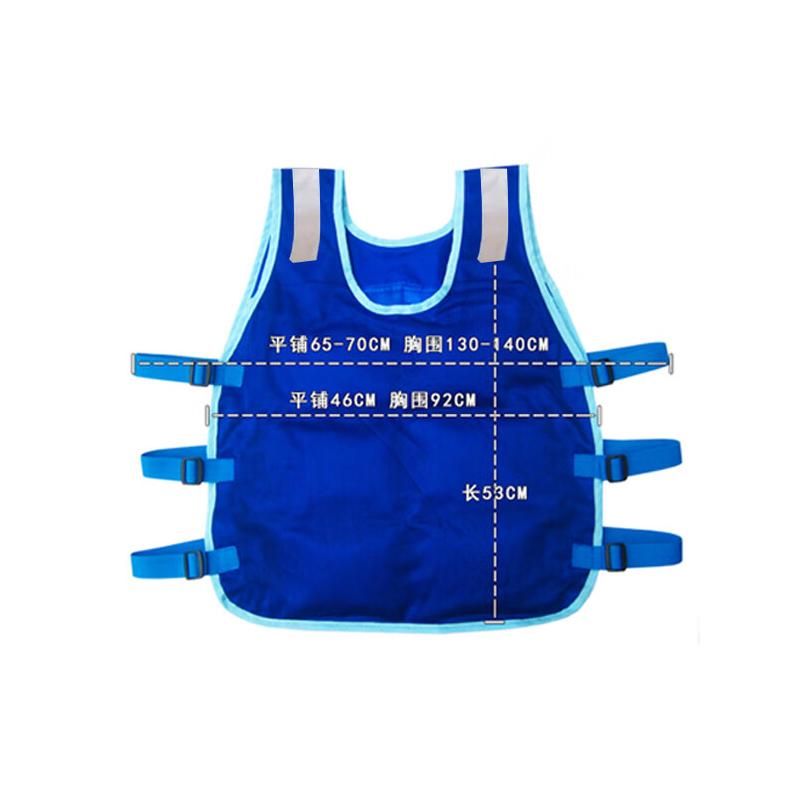 共泰 冰袋降温马甲 工地防暑降温工作服隔热服 反光条 蓝色 JW05【冰马甲1件+12个冰袋】
