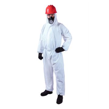 谋福 一次性无纺布防护服Type5/6防护，白色带帽连体 703-XL
