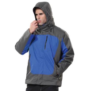 安大叔 防寒服高级防水提花涂层布 B300(蓝拼灰）-XXXXL