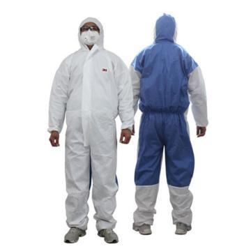 3M 防化服欧标5级白色带帽连体防护服 透气背部 4535-XXL