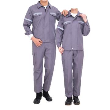 Raxwell 夏季长袖工作服套装纯棉，灰色，170 RW8763