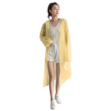 屹添 EVA时尚成人雨衣加厚，敞口连帽款，均码 EVA，15丝，黄色