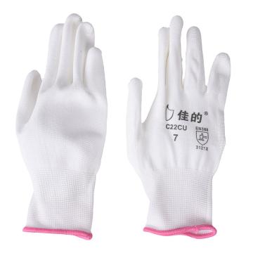 佳的 白色涤纶PU浸胶手套12双/袋 240双/箱（整箱发货） C22CU 7#