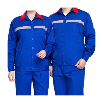 英格杰家 加油站同款反光条防静电服夏季工作服长袖，160-190（下单备注尺码） LW6636186，宝蓝