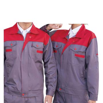 英格杰家 春秋长袖工作服套装（下单备注尺码） Z8801 灰身红肩