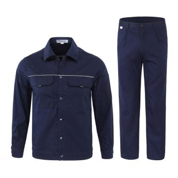 英格杰家 纯棉长袖耐磨工作劳保服套装160-190（下单备注尺码，印制需咨询），定制logo另外收费 GYJ992，藏蓝