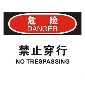 安赛瑞 OSHA危险标识-禁止穿行，不干胶材质，250×315mm 31103