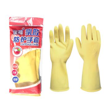 谋福 耐酸碱工业乳胶手套加厚牛筋，约95g/双 8570 中号