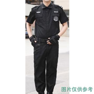 鲁越 保安服套装黑色含配件 夏季短袖款，175/XL
