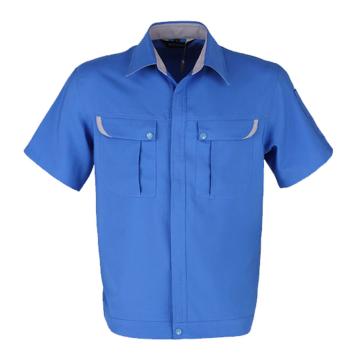 斯卡地尔 夏季速干半袖涤棉工作服宝蓝色 TOJ411-M