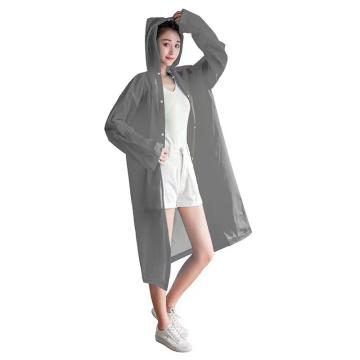 屹添 EVA时尚成人雨衣加厚，敞口连帽款，均码 EVA，15丝，灰色