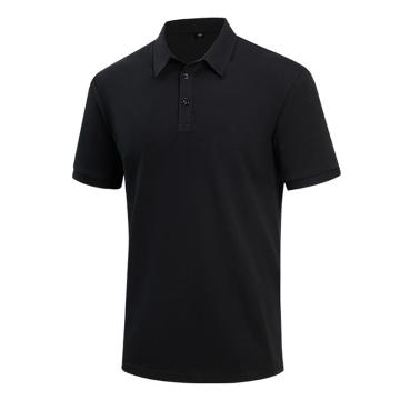 英格杰家 CVC细斜纹纯色短袖T恤POLO衫 GYJ1106T黑色，3XL
