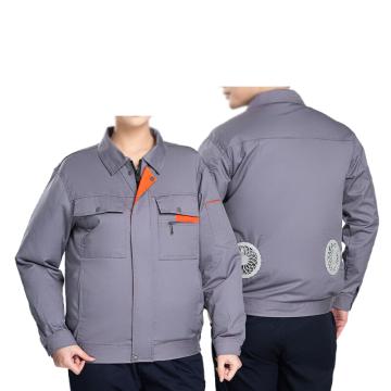 英格杰家 夏季风扇服空调服工程服160-190（下单备注尺码，定制logo另外收费） GYJ888，灰色套装+9600MAH配件套