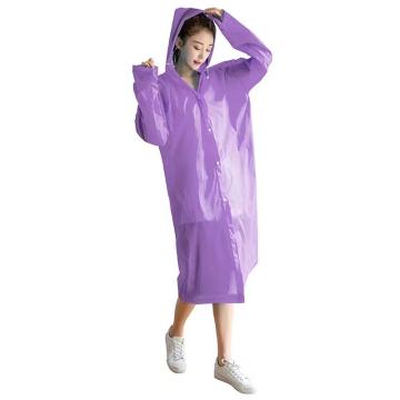 屹添 EVA时尚成人雨衣加厚，敞口连帽款，均码 EVA，15丝，紫色