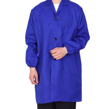 共泰 加厚劳保服大褂工装尼连体防尘服长袖艳兰色可印字 GT-LBG-11H，均码