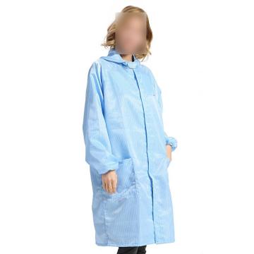 星工 防静电服防尘大褂无尘洁净防护服连帽 XGJ-6蓝色 L码