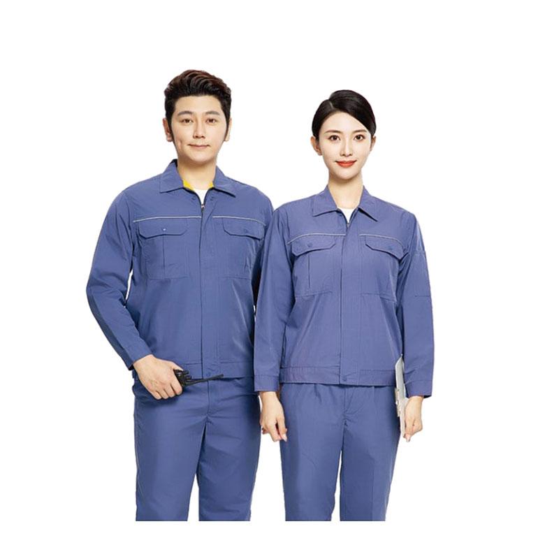 ALLAXDO 涤棉长袖工作服套装门襟拉链款 GM1SSG1159K01，4XL/190