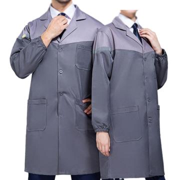 英格杰家 拼色大褂工作服夏季薄款耐磨工厂罩衣160-190（尺码可选） TL6001，深灰拼浅灰（长袖）