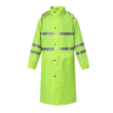 功成狮 荧光绿长款连体雨衣150D牛津纺面料 荧光绿双层雨衣 3XL码件 GW8616