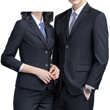 英格杰家 商务修身西服工作职业套装两扣西服2件套（男女款可选） ZZH168A-168kz，黑色M