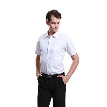 笙谷 短袖商务衬衫男士白色100%棉液氨免烫 XGGD1001-38