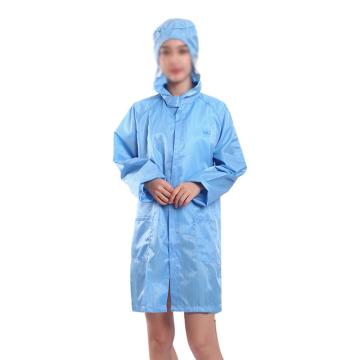 共泰 防静电条纹连帽大褂 GT-FLMDG，蓝色3XL