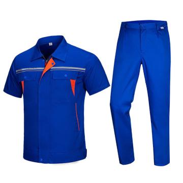 英格杰家 夏季工作服短袖男女套装160-190（下单备注尺码，印制需咨询），定制logo另外收费 GYJ6005，宝蓝色