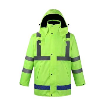 古原 防寒棉雨衣可拆卸内胆（同系列10件起订） 荧光绿-3XL