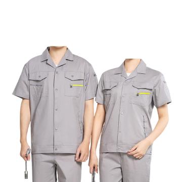 英格杰家 夏季短袖工程工作服套装160-190（下单备注尺码） YGC-6006,浅灰色
