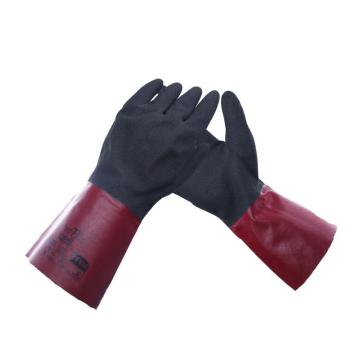 Ansell/安思尔 丁腈防化手套带无缝棉内衬，深酒红带黑 58-530-8