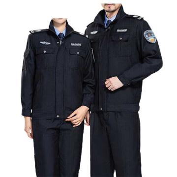 英格杰家 春秋保安服套装制服含贴标，160-190（下单备注尺码，印制需咨询），定制logo另外收费 BAF-XA，藏青拉链款