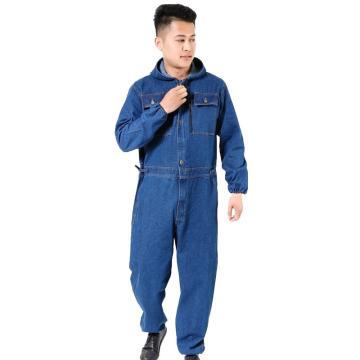 征战虎 连体工作服加厚连体劳保服防尘牛仔工衣厚牛仔 160-190(下单备注尺码) 6888