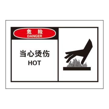Raxwell OSHA安全警示标签-危险：当心烫伤，127*89mm，不干胶 RSSH0016