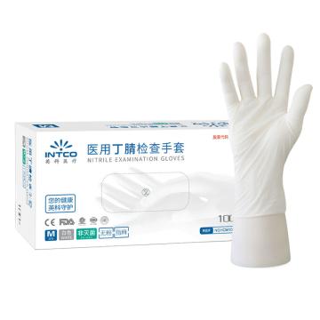英科医疗 医用丁腈检查手套4.0g，无粉指麻，白色L，100只/盒，10盒/箱，整箱订货(下单前咨询货期) Y86-10026