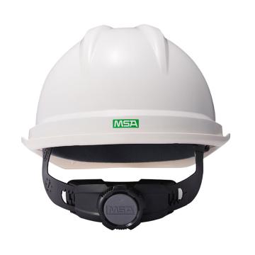 MSA/梅思安 V-Gard带孔ABS豪华型安全帽，超爱戴帽衬 PVC尼龙吸汗 D型下颏带白色 10167222