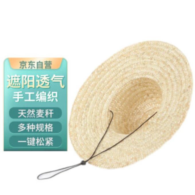 百舸 农用遮阳草帽 建筑施工草帽工地草帽，10只装 48cm大草帽
