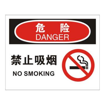 Raxwell OSHA安全标识危险-禁止吸烟（有图），250*315mm，1mm厚铝板 RSSO0105