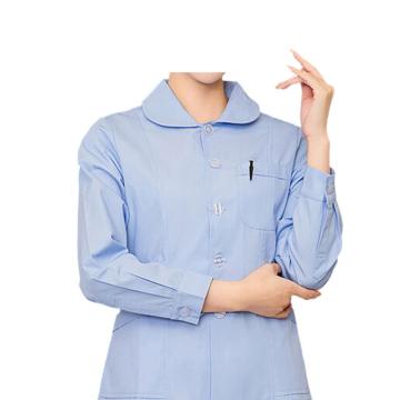 英格杰家 医护实验室涤棉白大褂160-190，长袖套装 女款（下单备注尺码） TL8016，蓝色