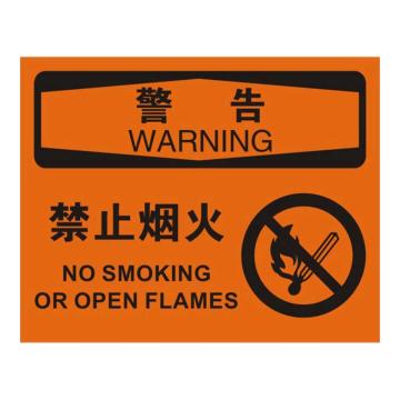 Raxwell OSHA安全标识警告-禁止烟火(有图)，250*315mm，1mm厚铝板 RSSO0453