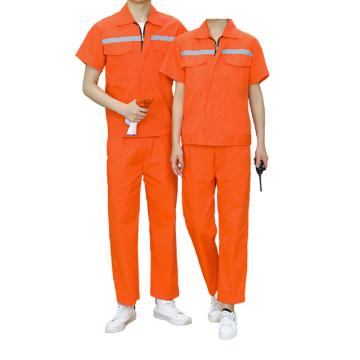 Raxwell 夏季短袖工作服套装全棉，桔色，185 RW8731